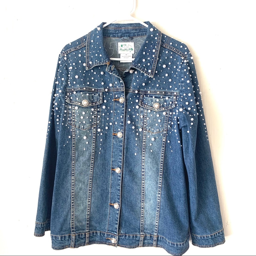 Quacker  Factory Blue Denim Jean Jacket